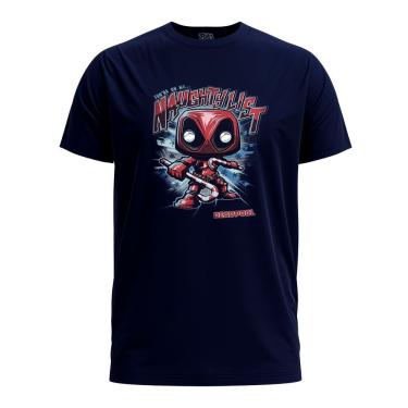 Imagem de Camiseta Casual Pop! Tees Marvel Deadpool Tam m com Estampa Geek e Boneco Vinil Bobblehead Azul Funko Pop!
