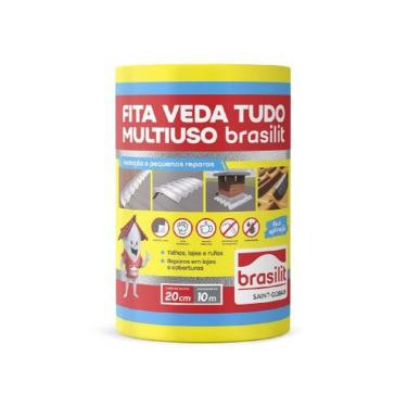 Imagem de Fita Asfáltica 20cmx10m para Impermeabilização Vedação de Telhados Lajes e Calhas Espessura 0 e 7mm Brasilit