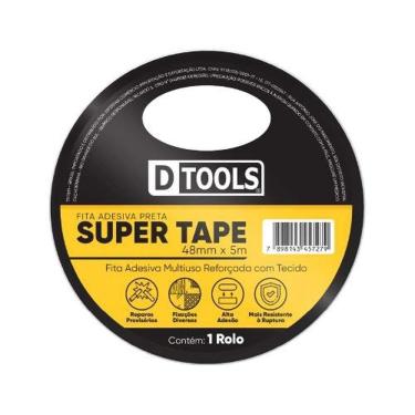 Imagem de Fita Adesiva Super Tape 48MM X 5 METROS para Reparos Rápidos Resistente à Água Preta DTOOLS