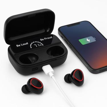 Imagem de Fone de Ouvido sem Fio M10 Bluetooth com Estojo Powerbank e Iluminação RGB para Som Pot...