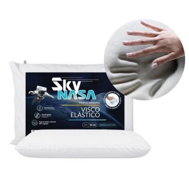 Imagem de Travesseiro Viscoelástico Basic Sky D30 63x42x10CM Cervical Poliuretano Altura 10CM Hipoalergênico Antiácaro Antimofo