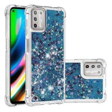 Imagem de Capa para celular Motorala Moto G9 Plus Glitter Liquid Transparente - 