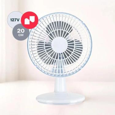 Imagem de Mini Ventilador Turbo 20cm 127V Portátil Silencioso Potente Compacto -