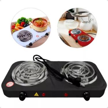 Imagem de Fogão Fogareiro Elétrico Portátil 2 Bocas 2000w Potente Pratico - New,