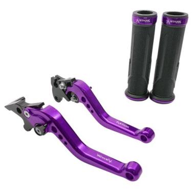 Imagem de Kit Manopla Manete Esportivo Yes 125 Intruder 125 Dafra Riva - Stark R