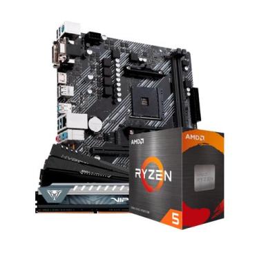 Imagem de Kit Upgrade AMD Ryzen 5 5600GT Placa Mãe A520M DDR4 Memória RAM 16GB 3