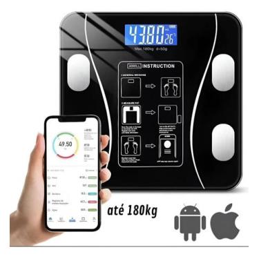 Imagem de Balança Corporal Digital Bioimpedância 180g Smart App Bluethooh IMC Pr