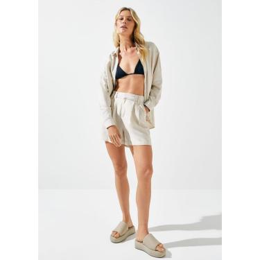 Imagem de Shorts Feminino De Alfaiataria Em Linho - Caqui 042-Feminino