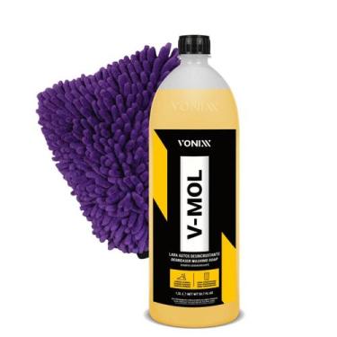 Imagem de Kit Lavagem Automotiva Shampoo V-mol 1,5l Com a Luva Microfibra - Voni