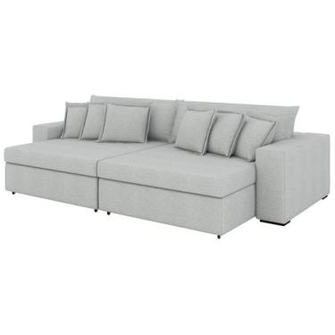 Imagem de Sofá 4 Lugares Retrátil Reclinável Bouclé Mediterrâneo Parma Flexforma