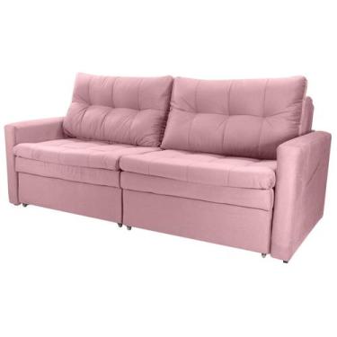 Imagem de Sofá Cama Reclinável 2 Lugares 220Cm Nayla Veludo Turkey Capuccino Mat