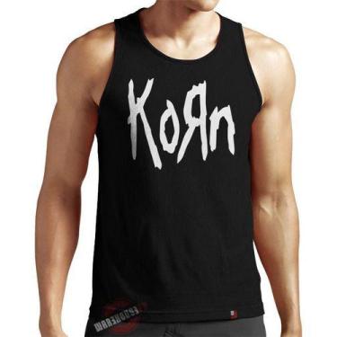 Imagem de Camiseta Regata Korn Camisa Banda Rock Preta 100% Algodão. - King of G