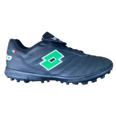 Imagem de Chuteira masculina lotto de couro legitimo futebol society, Preto, Bra