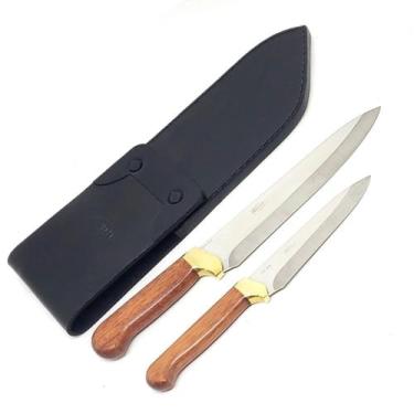 Imagem de Kit Churrasco e Cozinha Arkhip Duchef 8'' e 6'' Cabo Madeira Bainha