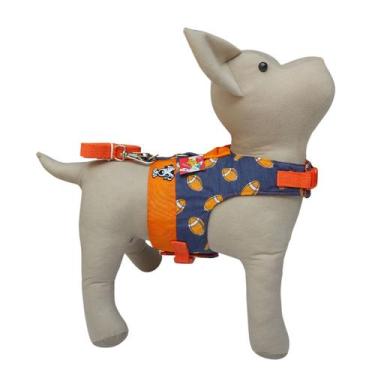 Imagem de Peitoral Guia Cachorro Snob Dog Futebol Azul Macho, M