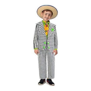 Imagem de Roupa Infantil Masculina Festa Junina Conjunto Completo Jeca Tatu (Preto, PP 3-4)