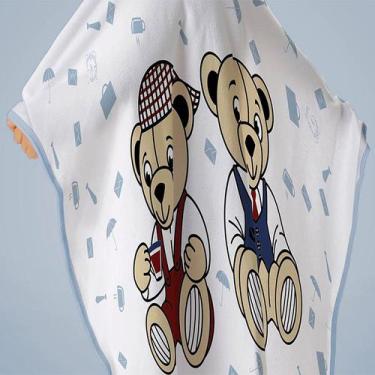 Imagem de Toalha Baby C/ Capuz Tecebem Estampada Kinder Greg Branco