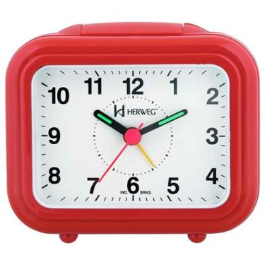 Imagem de Despertador Analógico Quartzo Herweg 2630 269 Vermelho Pantone