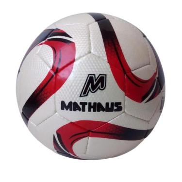 Imagem de Bola Futebol Society Mathaus Oficial Campo Costurada À Mão, Vermelho