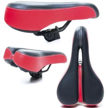 Imagem de Selim Logan MTB MD211A-1 Vazado, Preto, Vermelho