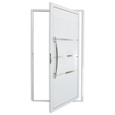 Imagem de Porta de Alumínio Pivotante Lambri 210x120cm com Puxador Evolution Sup