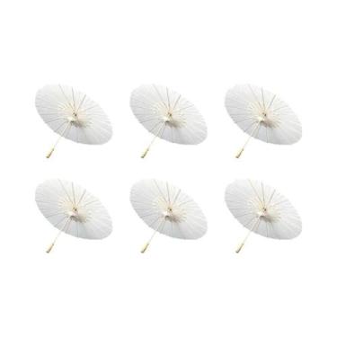 Imagem de Guarda-chuvas De Papel Brancos 60cm Para Casamento, Adereço Fotográfic