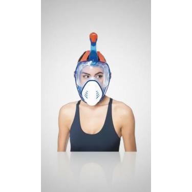 Imagem de Máscara Snorkel Visão Ampla Azul - Congratulations Store