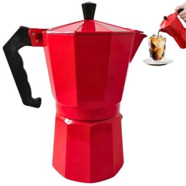 Imagem de Cafeteira italiana 6 xícaras vermelha dasshaus - Wincy Casa