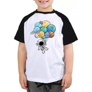 Imagem de Camiseta Infantil galaxia astronauta planeta aniversário