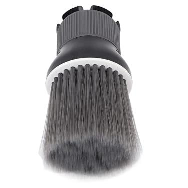 Imagem de Escova de corte de cabelo, acabamento fino elástico profissional com cabo de resistência a derrapagem escova de espanador para salão de cabeleireiro