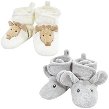 Imagem de Hudson Baby Pacote com 2 botas de lã unissex para bebês, Girafa elefante cinza, 18-24 meses