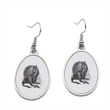 Imagem de Brinco de gravação vintage Gelada ou Theropithecus Gelada – Brincos pendentes para meninas – Presente de festa de aniversário dos namorados