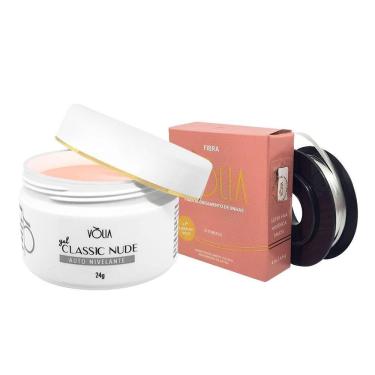 Imagem de Gel Volia Classic Nude E Fibra De Vidro Rolo Kit Volia