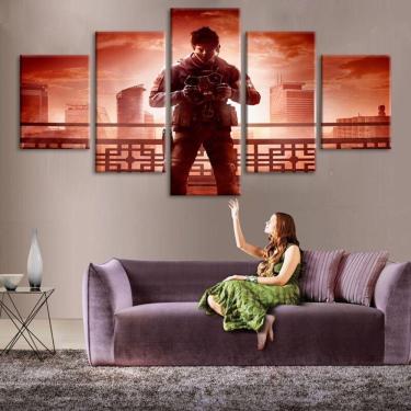 Imagem de Quadro Decorativos Rainbow Six com 5 peças 130x65 2