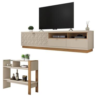 Imagem de Conjunto Sala de Estar Rack Bancada Aparador Renda Caemmun