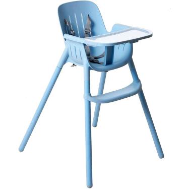 Imagem de Cadeira de Alimentação Refeição P/ Bebê C/ Bandeja e Cinto Poke Azul Burigotto