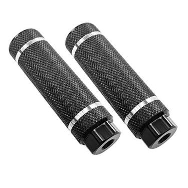 Imagem de Cavilhas de bicicleta de liga de alumínio WADEKING, eixos de 3/8 de polegada, suportes de bancos traseiros para pedais, duráveis, antiderrapantes (2 peças) (preto)