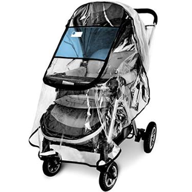 Imagem de Capa de chuva para carrinho de bebê e rede de mosquitos para carrinho de bebê (conjunto de 2 peças), acessório de carrinho universal, à prova de vento à prova d'água, proteção contra