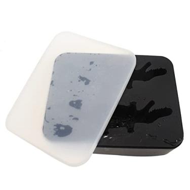 Imagem de Bandeja de cubo de gelo 3D jacaré bandeja de cubo de gelo de silicone com tampa 2 furos máquina de cubo de gelo de silicone molde de chocolate ferramenta de cozinha molde de cubo de gelo (cor: preto)