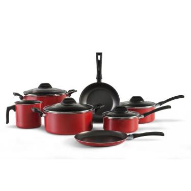 Imagem de Jogo de Panelas Brinox 7001/101 Garlic 7 Peças Vermelho