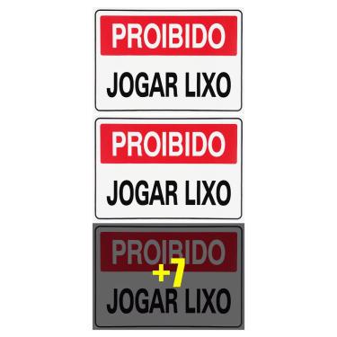 Imagem de Combo 10 Placas De Sinalização Proibido Jogar Lixo 30x20 Acesso - P-10 F9e
