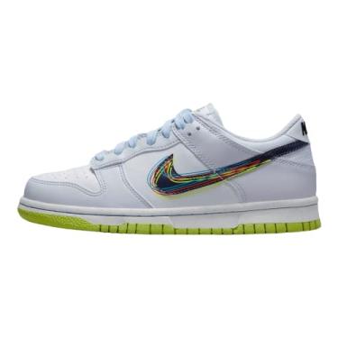 Imagem de Nike Estilo Dunk Low Big Kids: Cw1590, Branco/Blackend Blue-volt, 6 Big Kid