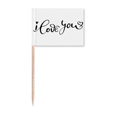 Imagem de I Love You Heart Quote Style Toothpick Flags Marker Topper Decoração de Festa