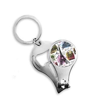 Imagem de Edifício França Torre Eiffel Aquarela Alicate Anel Chaveiro Abridor de Garrafas Cortador