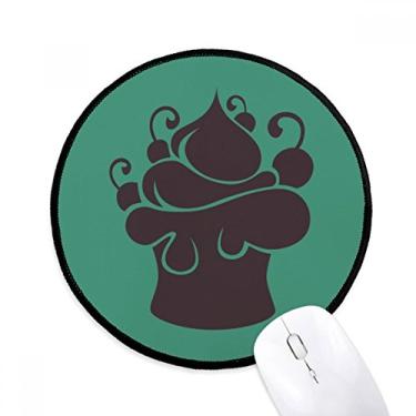 Imagem de Mouse pad contorno de sorvete de frutas pretas desktop escritório tapete redondo para computador