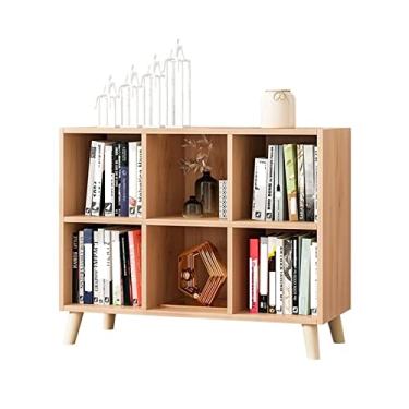 Imagem de KIZQYN Estante de livros piso pequena simples moderna prateleira de estudo prateleira simples armário de sala de estar estante