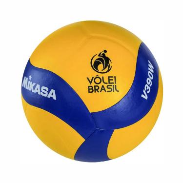 Imagem de Bola Mikasa Voleibol Modelo V390W Padrão fivb Vôlei Jogo Quadra Amador Treino Oficial em Couro