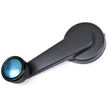 Imagem de PT Auto Warehouse GM-1100GA - Maçaneta de manivela de janela interna, alça de zinco cinza com botão preto - esquerda ou direita