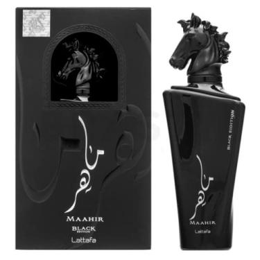 Imagem de Lattafa Perfumes Eau de parfum Maahir Black Edition – EDP 100 ml; fragrância ousada e rica; com notas de sândalo, almíscar e baunilha; perfumaria árabe
