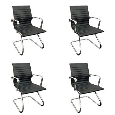 Imagem de Cadeira de Escritório Executiva Boston Base Fixa Conjunto Com 4 Unidades